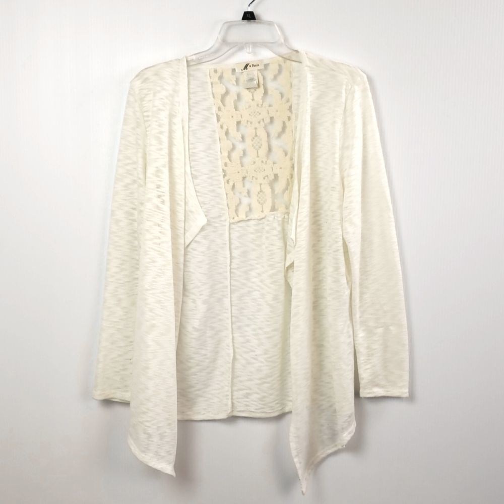M Fasis Open Front Cardigan Lace Panel size L